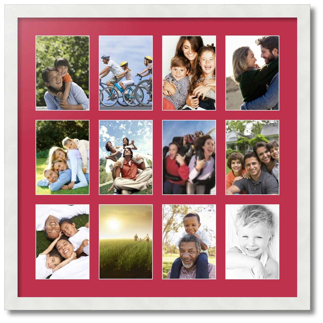 ArtToFrames Collage Photo Picture Frame with 12 - 5x7 inch Openings, Framed in White with Over 62 Mat Color Options and Plexi Glass (CSM-3966-229)